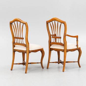 Ten mahogany chairs, Indonesia, late 20th Century.
