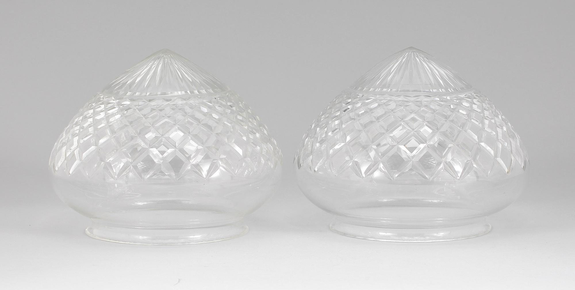 LAMPKUPOR, 2 st, glas, Ca 1900.