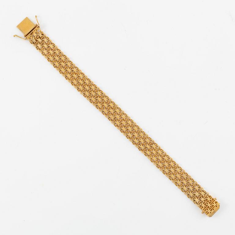 Armband, 18K guld, x-länk.