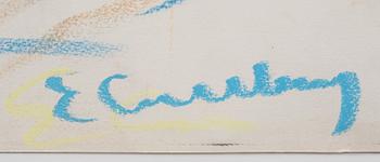 ERLAND CULLBERG, pastell, signerad.