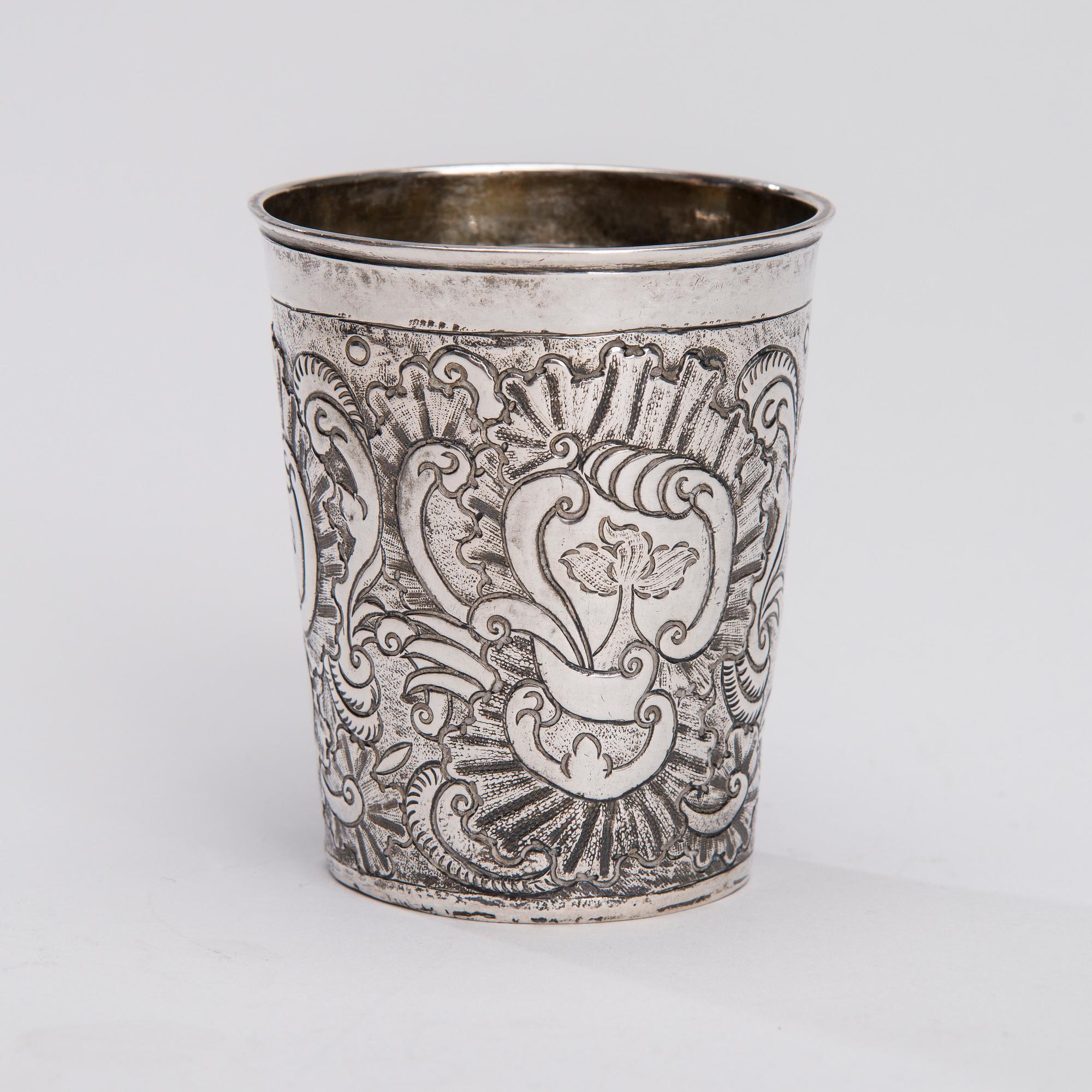 BÄGARE, silver, Moskva 1700-tal, vikt 70 g.