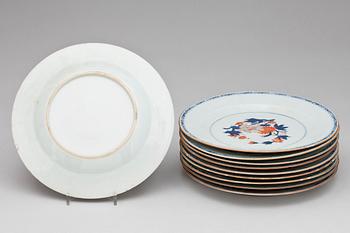 TALLRIKAR, 10 stycken, porslin. Qing dynastin, Kangxi (1662-1722).