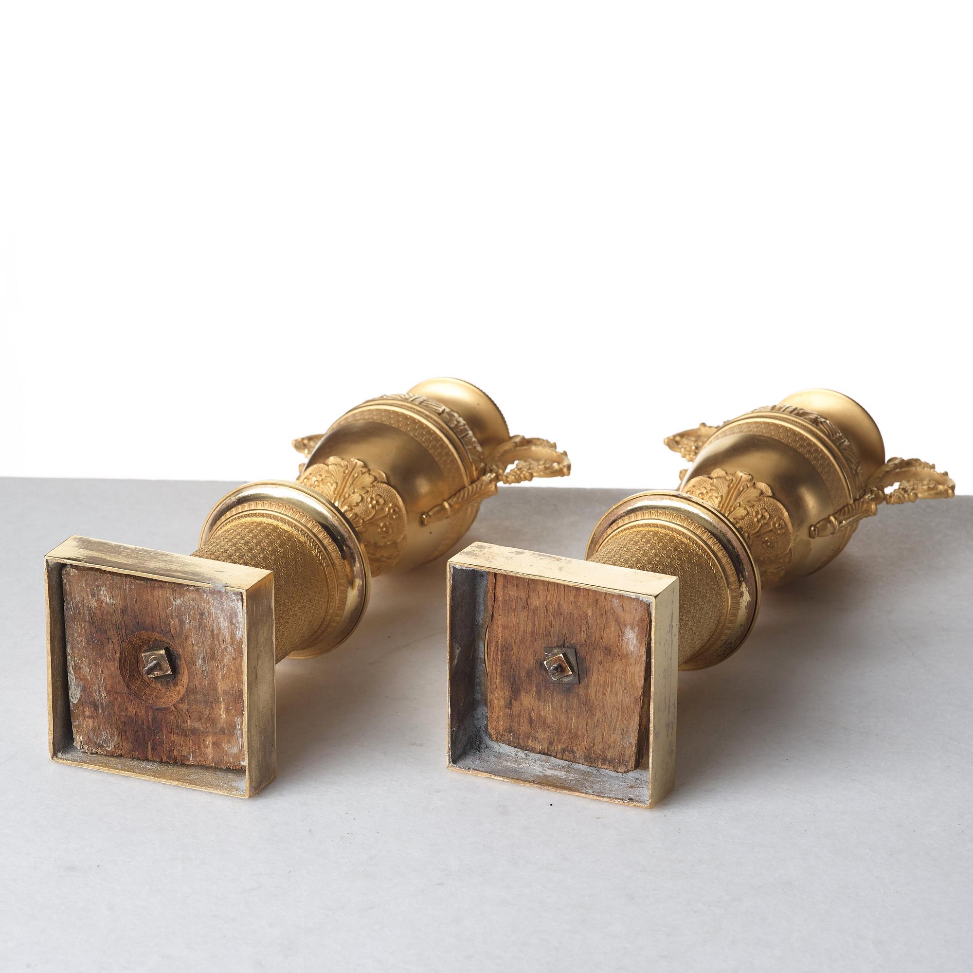 CASOLETTER, för ett ljus, ett par, Frankrike, 1800-talets början, empire.