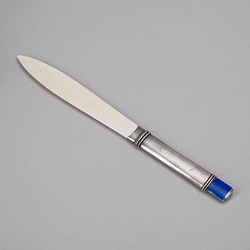 BREVKNIV, silver och blå emalj, George Adam Scheid, Wien, otydlig stämpel, troligen Österrike/Ungern, tidigt 1900-tal.