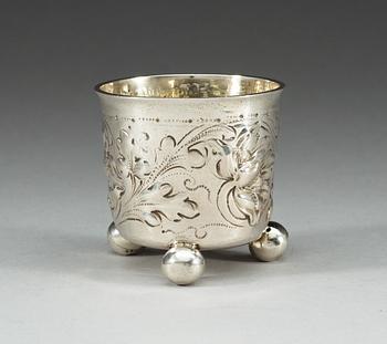 A Swedish parcel-gilt beaker, makers mark of Anders Wilhelm Malthow, Stockholm 1706.