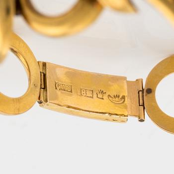 Armband, 18K guld, pärlor och emalj, Gustaf Adolf Strömbäck (1841-1870) Helsingfors.