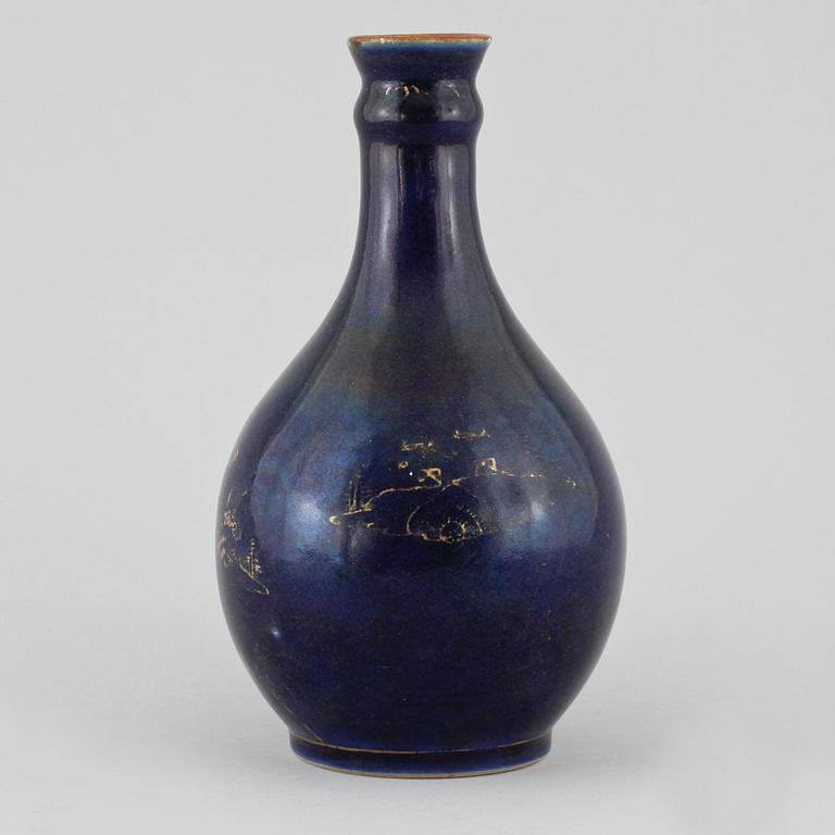 A POWDER BLUE VASE, 18th century.