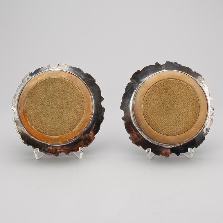 COASTERS, pläter, ett par, 18/1900-tal.