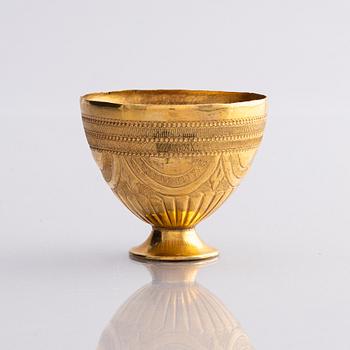 Zarf or possibly an egg cup, 8K gold, probably Ottoman 19th century.