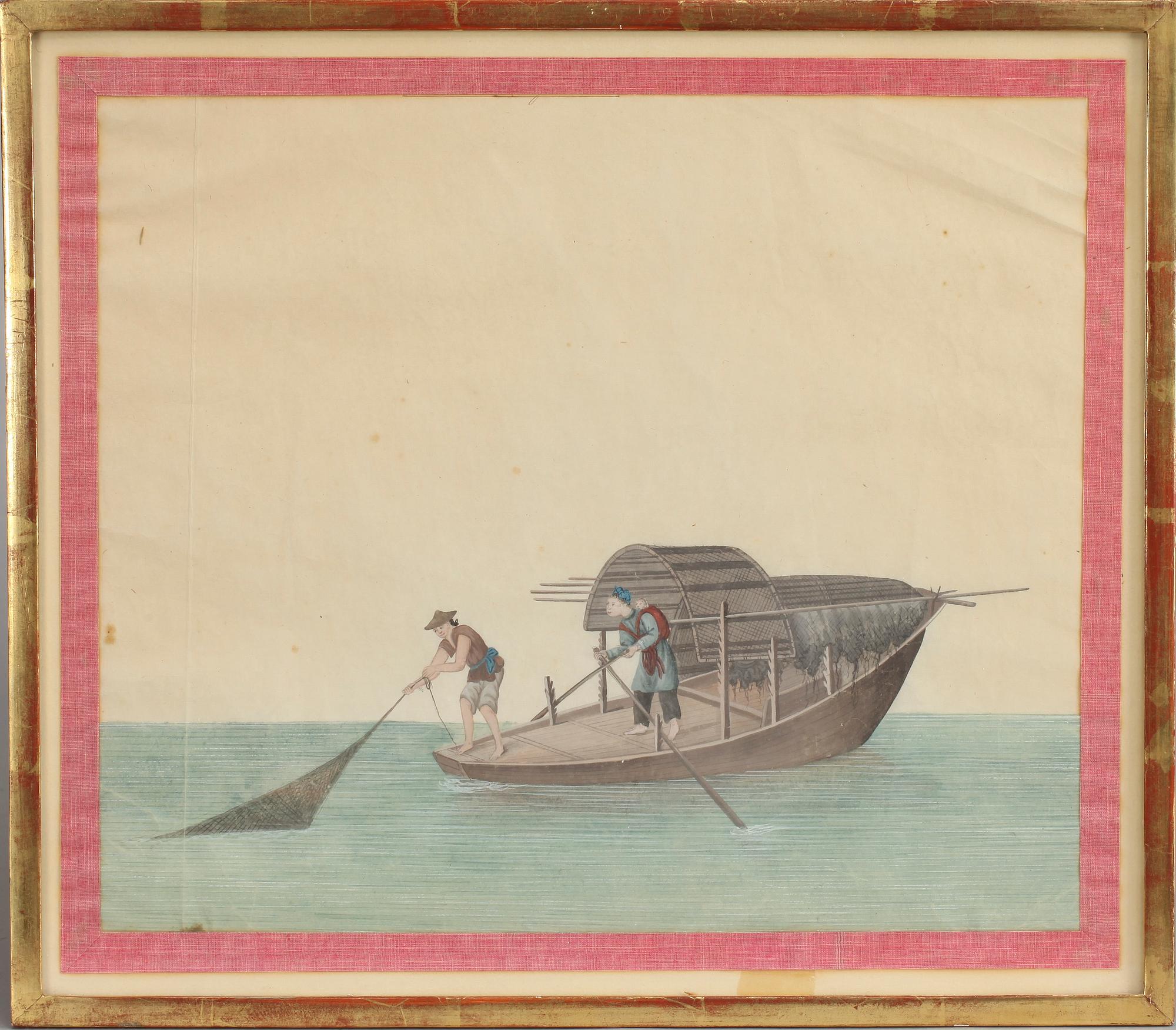 AKVARELLER, 7 st, Kina, 1800/1900-tal.