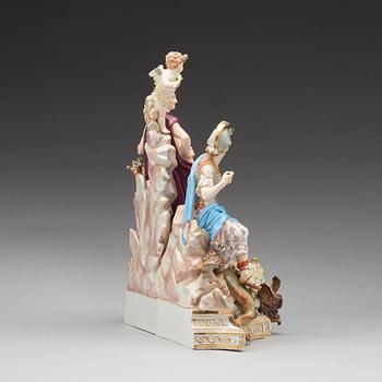 A Meissen Allegorical figure group, ca 1900.