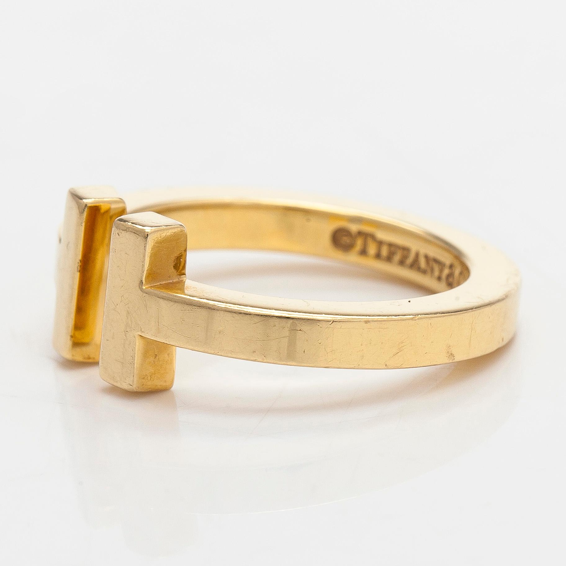 Tiffany & Co,  ring, "T-square", 18K guld.