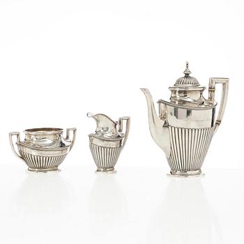 A three piece silver coffee service, K. Andersson, Stockholm, 1897.