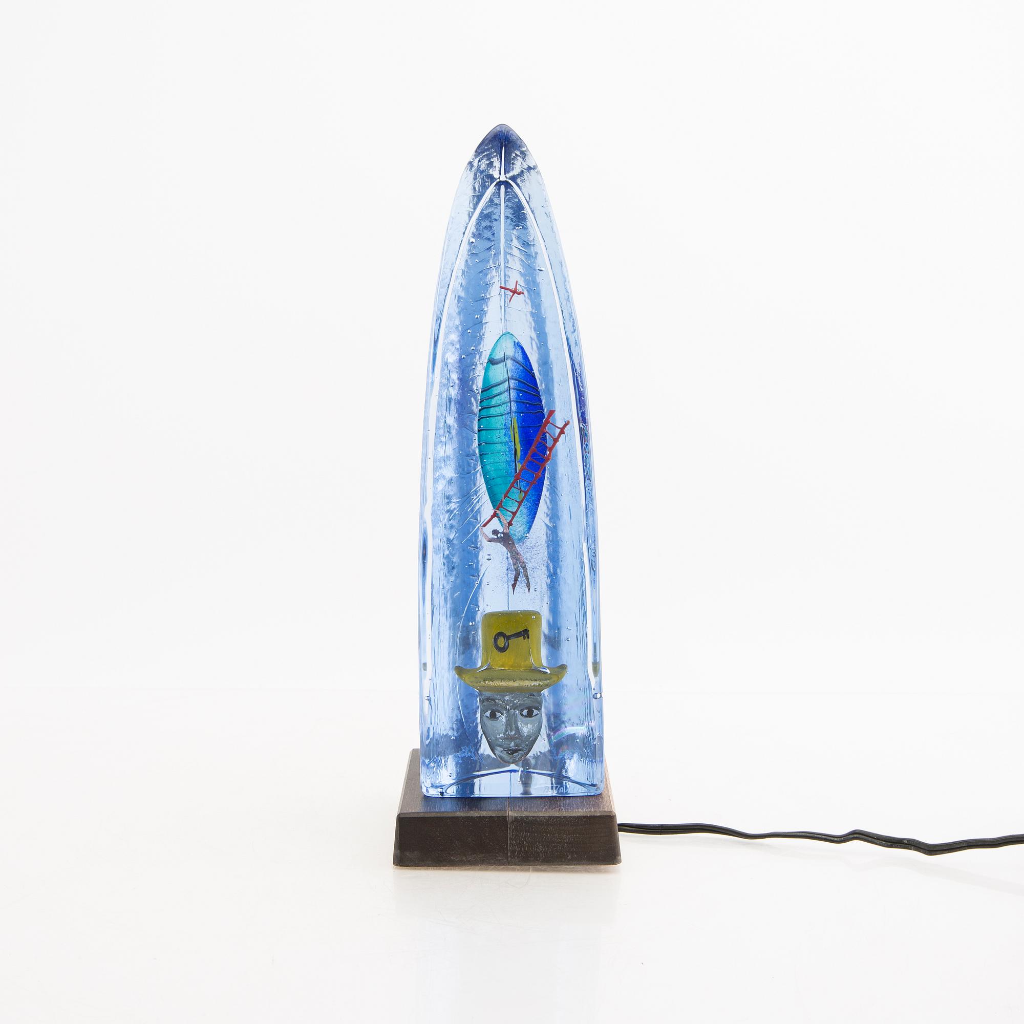 Bertil Vallien, a signed glass sculpture Kosta Boda.