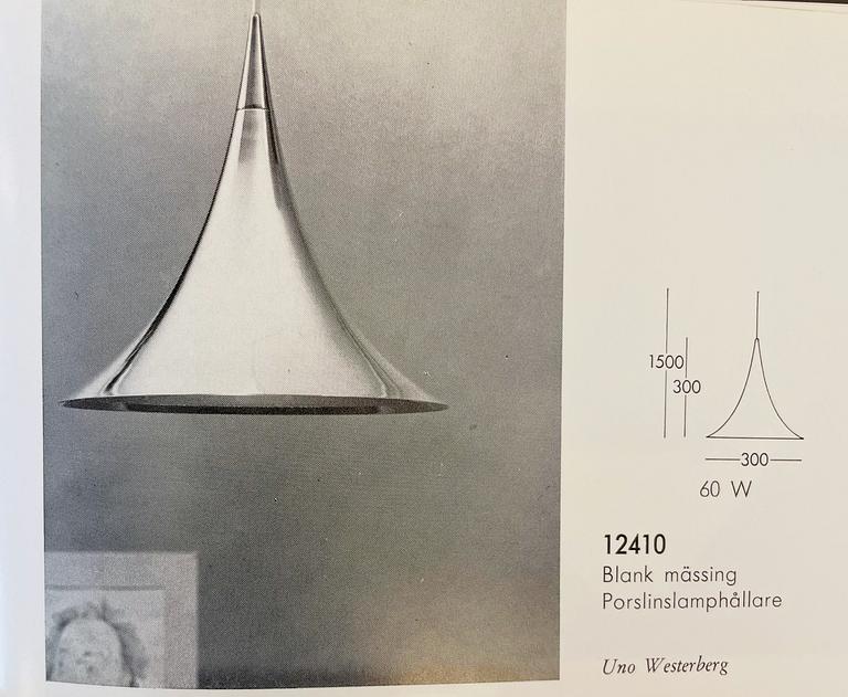 Uno Westerberg, taklampa, modell "12410", Arvid Böhlmarks Lampfabrik, 1960-tal.