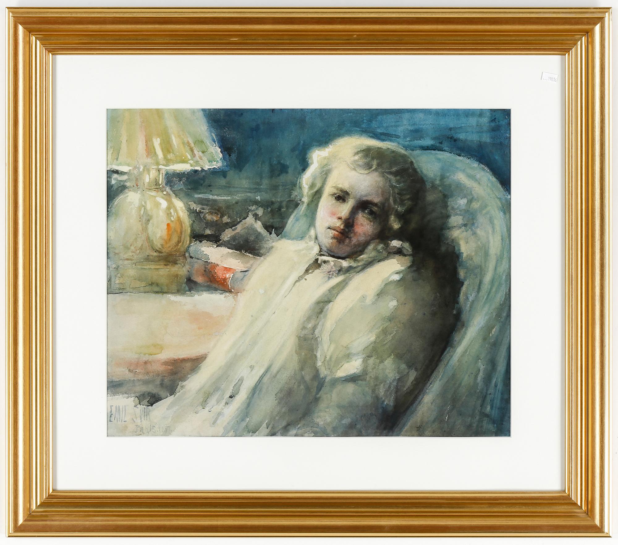EMIL ZOIR, akvarell, signerad  och daterad Paris 1897.