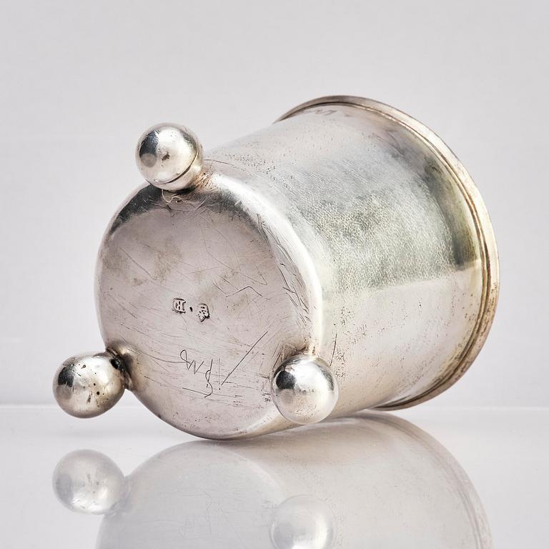 A Swedish 17th century silver beaker, mark of David Richter the elder, Stockholm (active 1630-77 (78)).