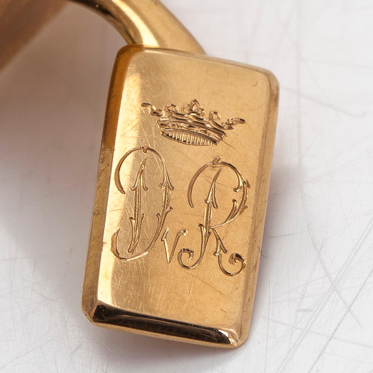 A pair of  14K gold 'Bore' cufflinks, Kultateollisuus Oy, Turku 1966.