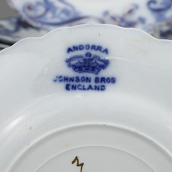 SERVIS, 53 delar, flintgods, "Andorra", Johnson Bros, England, 1900-talets första hälft.