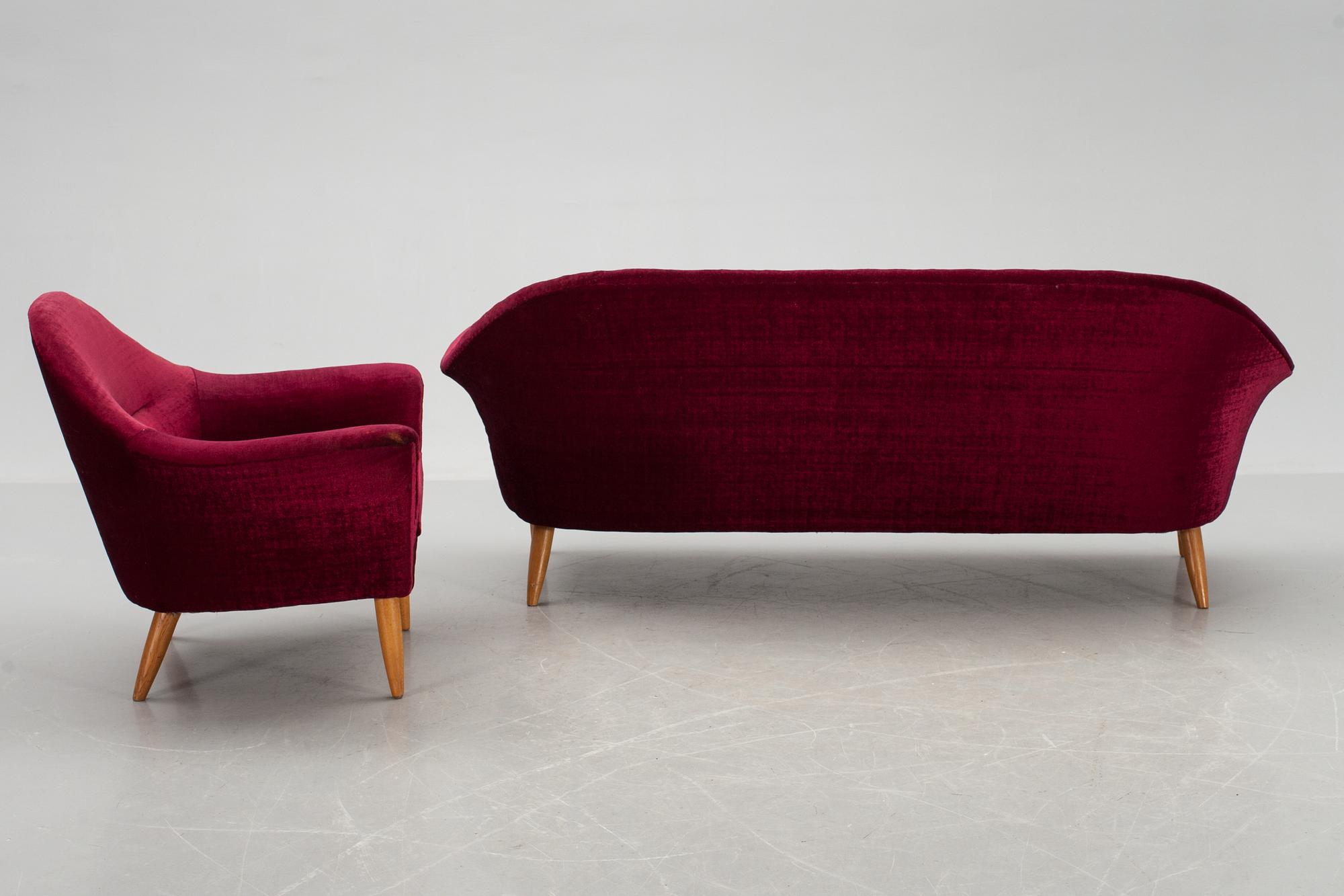 SOFFA MED FÅTÖLJ, Bröderna Andersson 1900-talets andra hälft.