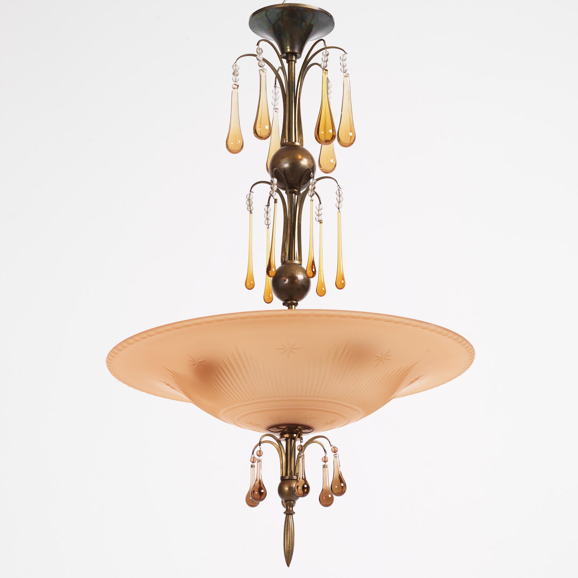 Harald Notini, taklampa, modell "6272", Arvid Böhlmarks Lampfabrik, 1920-30-tal.