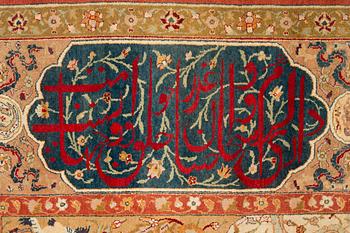 An antique Amritsar carpet, north India, c. 453 x 354 cm.