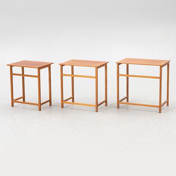 Josef Frank, three nesting tables, model B 618, Firma Svenskt Tenn, prior to 1985.
