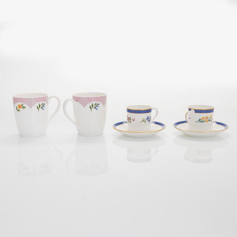 Tiffany & Co, kaffekoppar, 2 st, "Tiffany Bouquet", samt espressokoppar, 2 st, "Tiffany Floral", porslin.