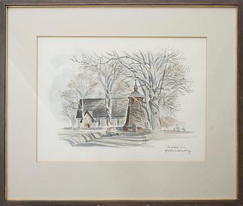 Gunnar Brusewitz · GUNNAR BRUSEWITZ, akvarell. Signerad.