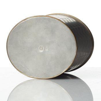 Anna Petrus, & Estrid Ericson, a pewter cigar box with cover by Svenskt Tenn, Stockholm 1928.