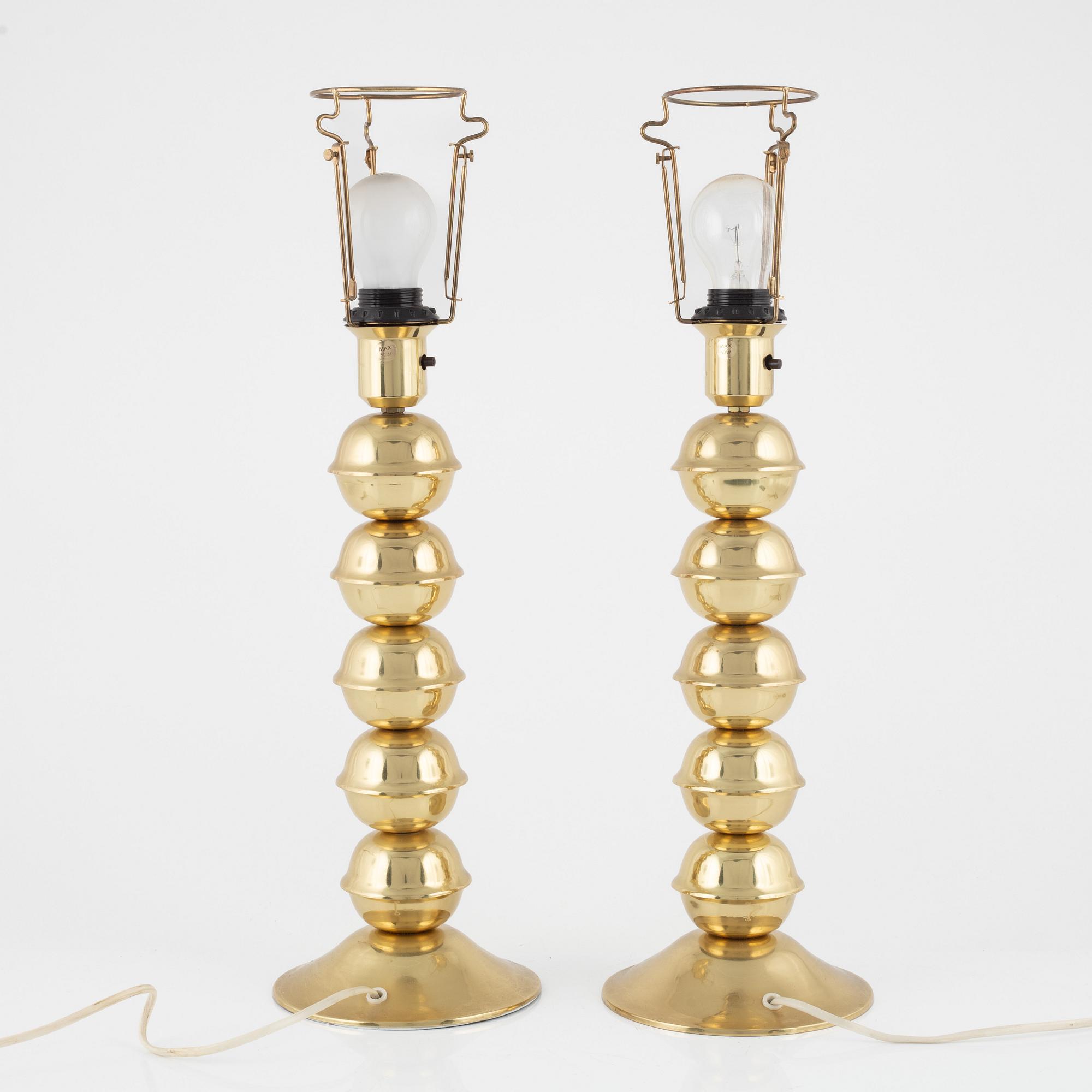 A pair of table lamps, Kosta El-Armatur, late 20th century.
