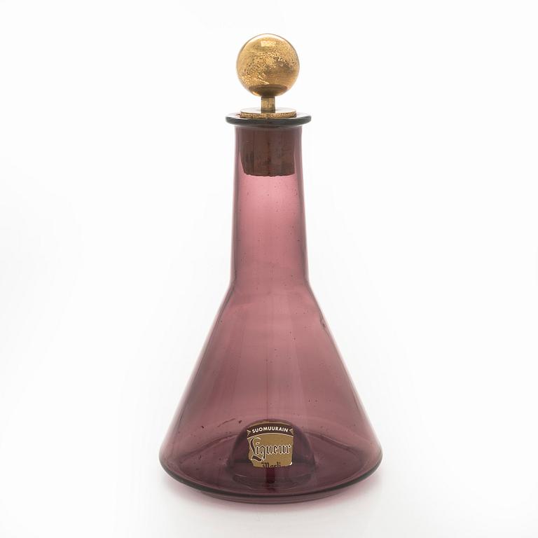 Tapio Wirkkala, karahvi, tilaustyö, signeerattu Tapio Wirkkala. Iittala/Kultakeskus, 1960-luku.