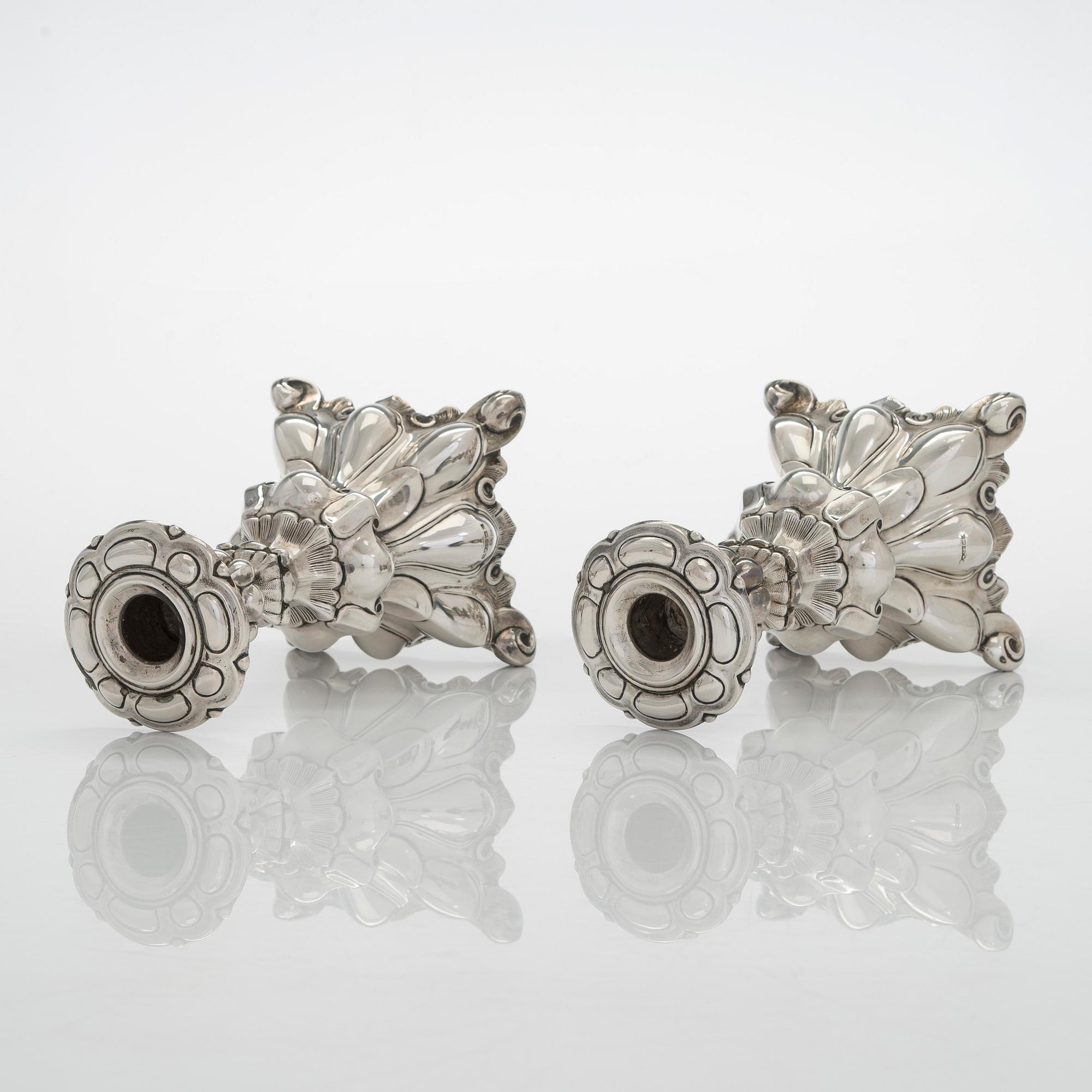 A pair of silver candelsticks, Kultakeskus, Hämeenlinna 1936.