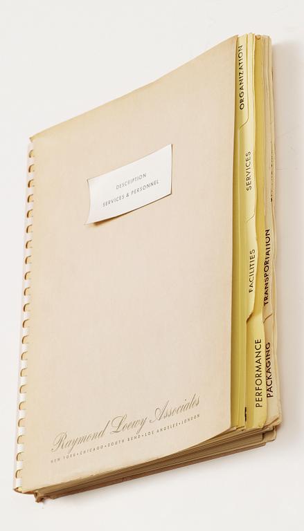 BOK / AFFÄRSPLAN, Raymond Loewy Associates, 1900-talets mitt.