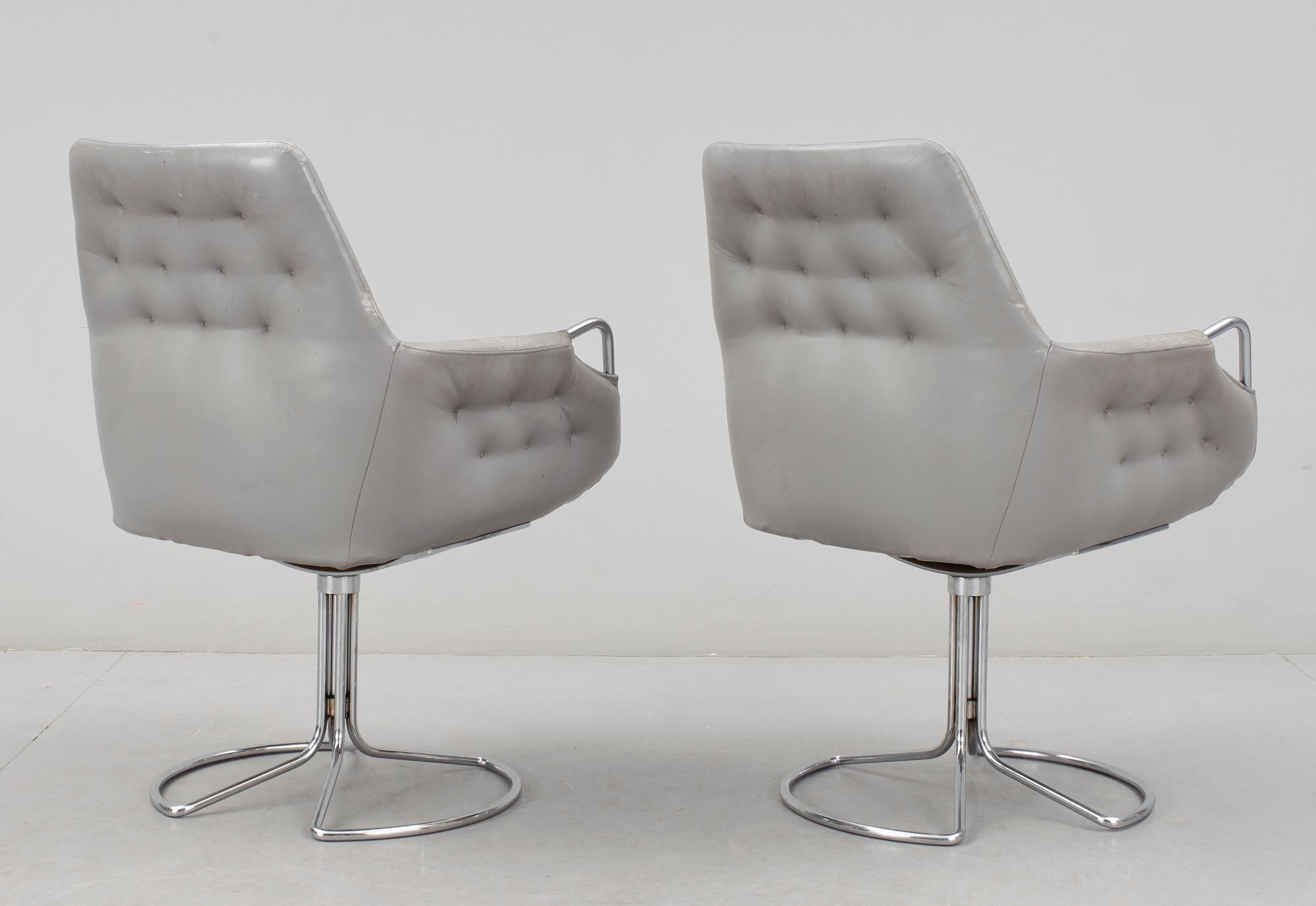 FÅTÖLJER, ett par, "Milton", Bruno Mathsson, DUX, 1900-talets slut.