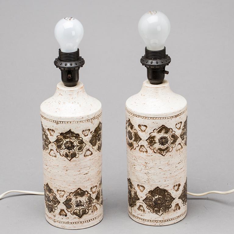 A PAIR OF TABLELAMPS, Bitosso, Italy for Bergboms,