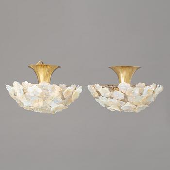 A pair of ceiling lamps, second half of the 20th Century.