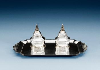 912. A JOHAN ROHDE 830/1000 silver inkstand by Georg Jensen 1919.