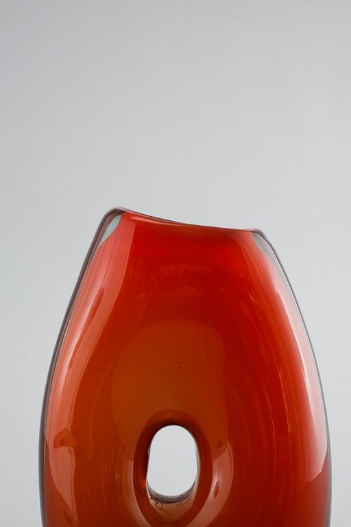 A glass vase by Vicke Lindstrand for Kosta, signed LH and numbered, 1950s.