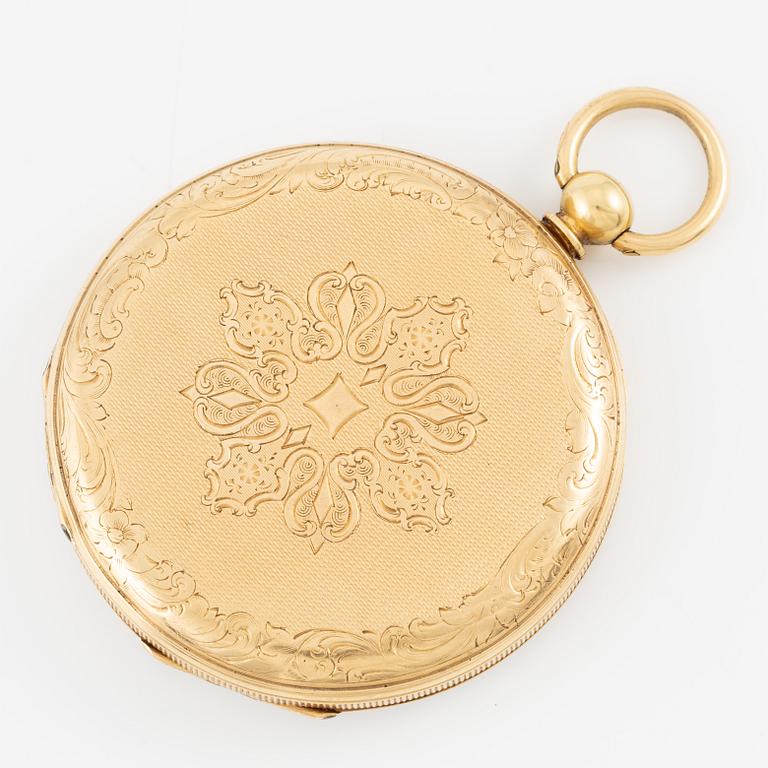 Pocket watch, 18K gold, 41.5 mm.
