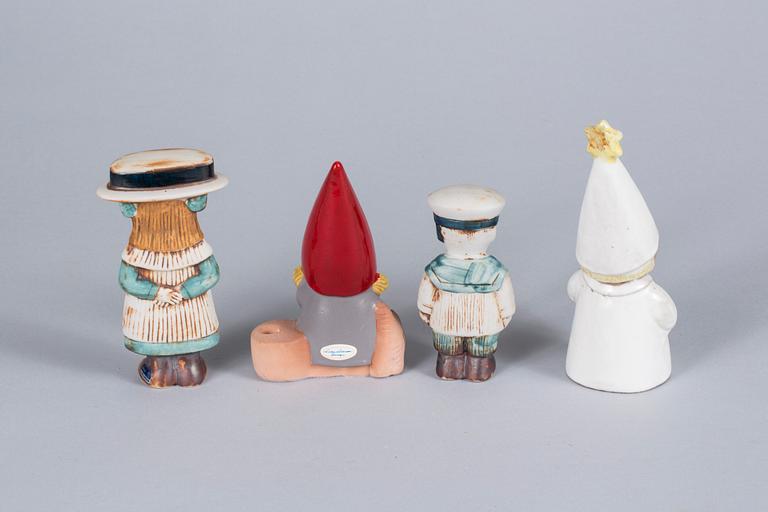 FIGURINER, 4 stycken, Lisa Larson, stengods, 1900-talets senare del.