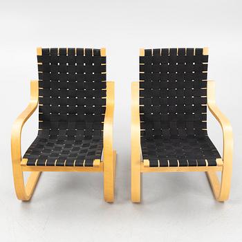 Alvar Aalto, karmstolar, ett par, modell 406, Artek, 1900-talets slut.