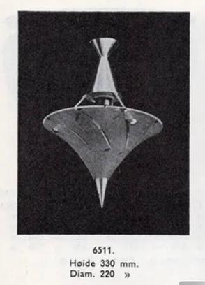 Høvik Verk, taklampa, modell "6511", Norge, 1930-tal.