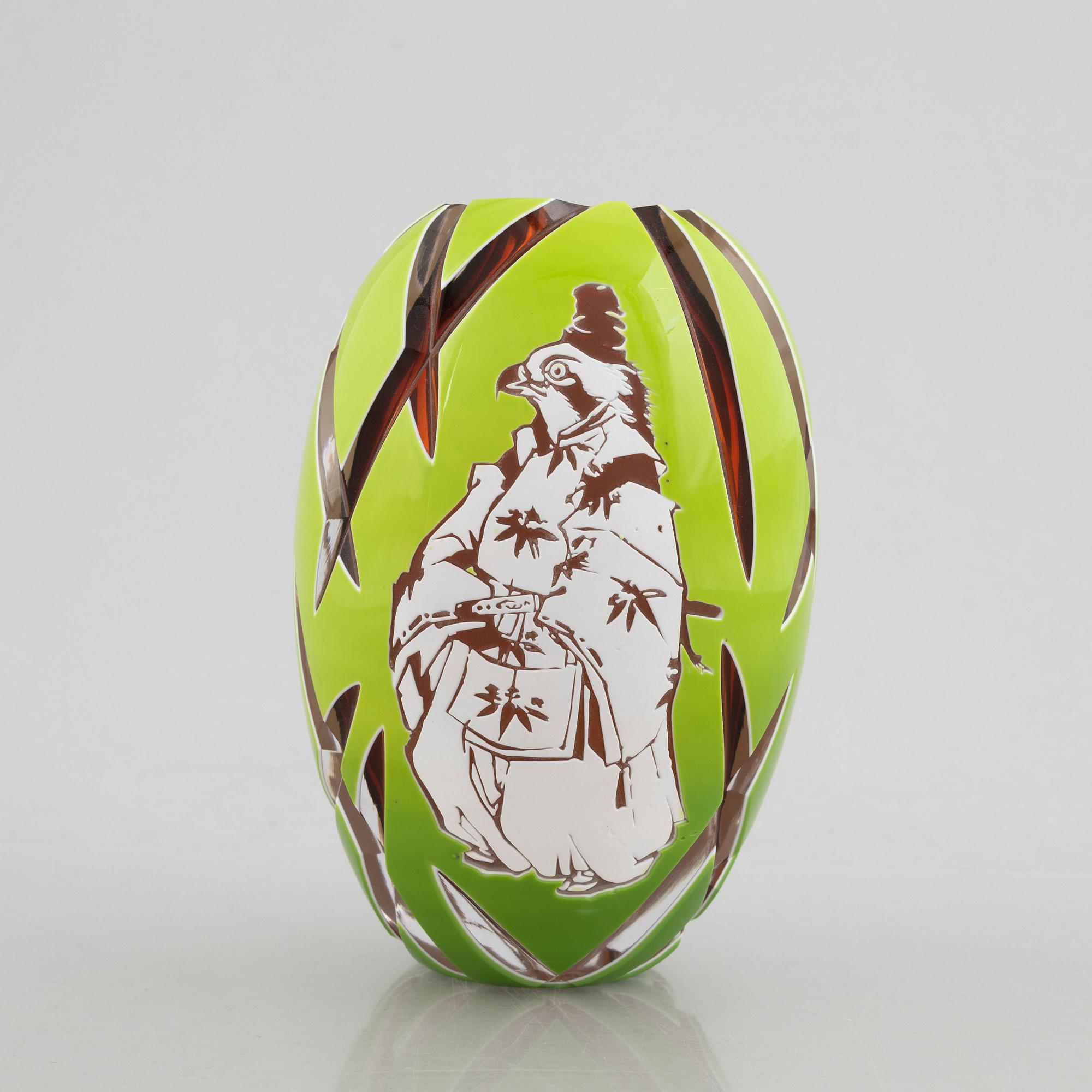 Olle Brozén, a glass vase, dated 2019.
