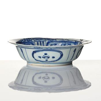 A set of four imari dishes, a blue and white bowl and a Japanese lacker box, Meiji period (!868-1912).
