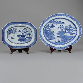 UNDERFAT, 2 st, porslin, Kina, 1700-tal.