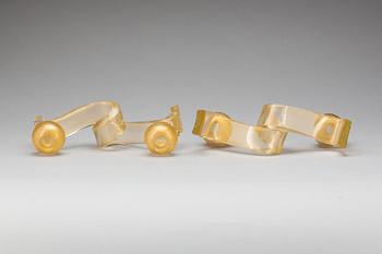 LJUSSTAKAR, ett par, glas, troligen Murano, 1900-talets mitt/andra hälft.