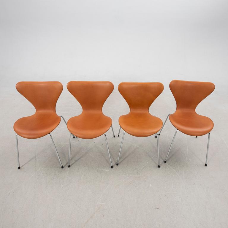 Arne Jacobsen, chairs, 4 pcs, "The Seven", Fritz Hansen, Denmark, 2000s.