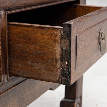 A chinese hardwood bench/low table with drawers, late Qing dynasty/early 20th Century.