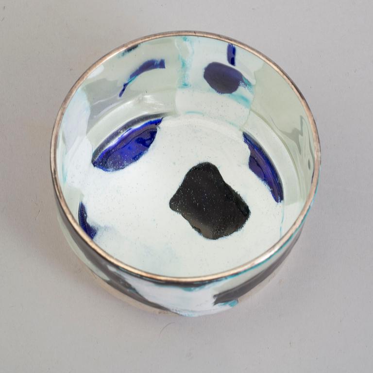 A sterling silver and enamel bowl by Anton Michelsen, Copenhagen, 1990s.